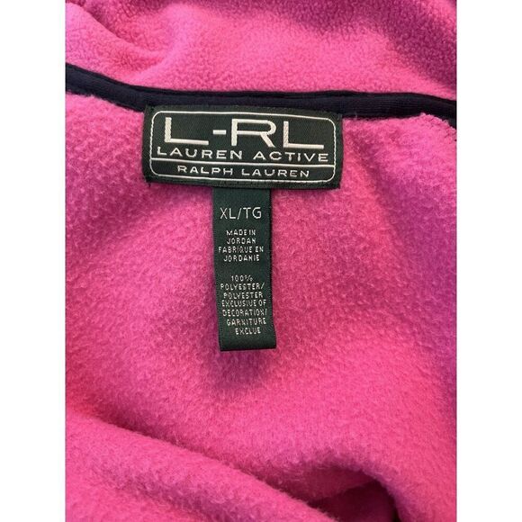 Lauren Ralph Lauren Womens XL Pink  Active Full Zip Fleece Sweater Jacket LRL - Picture 5 of 5